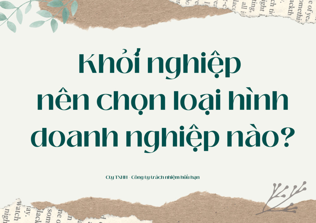 Khởi nghiệp nên chọn loại hình doanh nghiệp nào