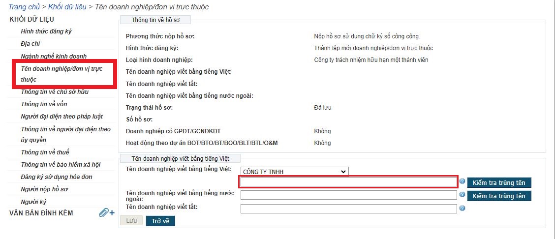 Làm sao để biết tên công ty có bị trùng?