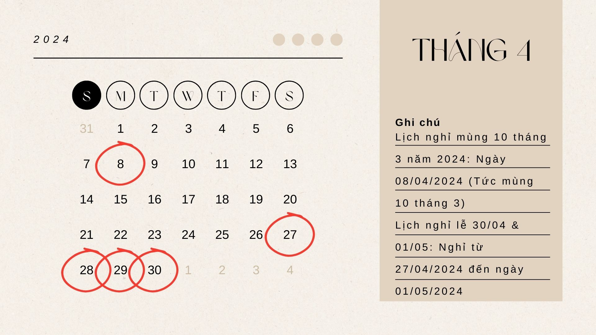Các ngày nghỉ lễ trong năm 2024 của cán bộ, công chức