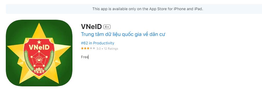 Tải APP VNeID cho Điện thoại Iphone của Apple