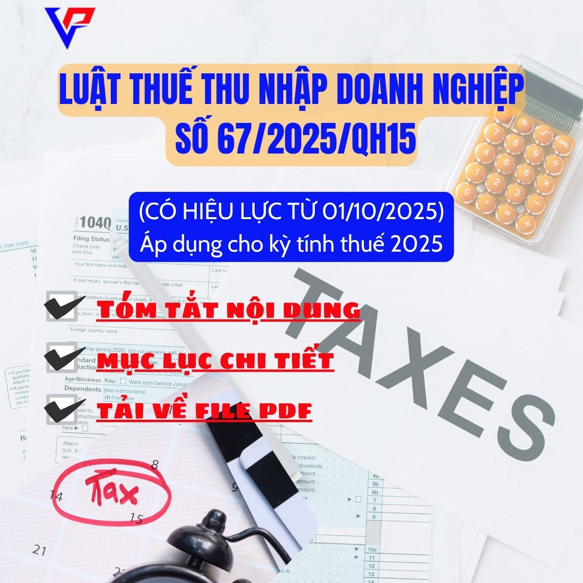 Luật thuế TNDN số 67/2025/QH15 tải về file PDF