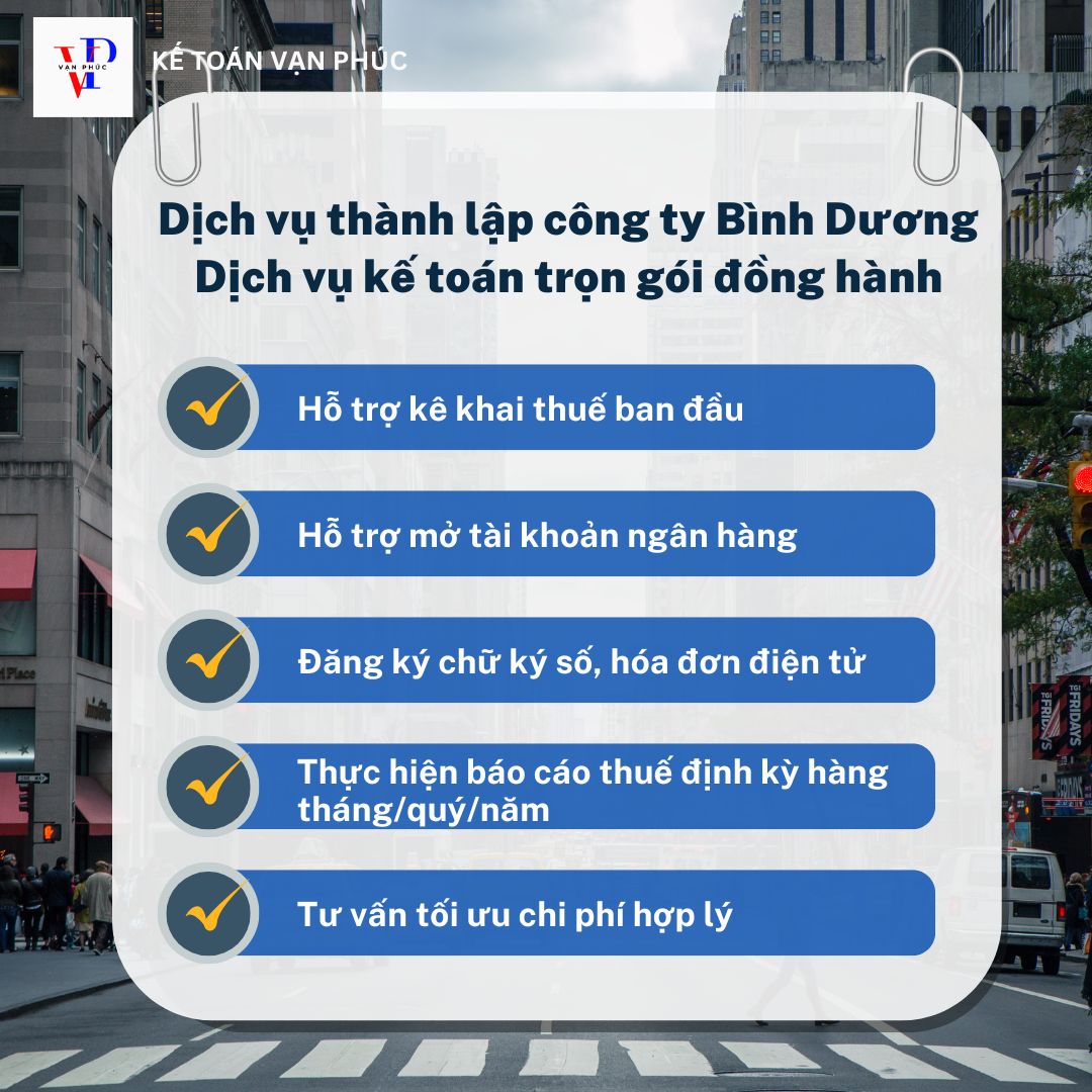 Dịch vụ thành lập công ty Bình Dương