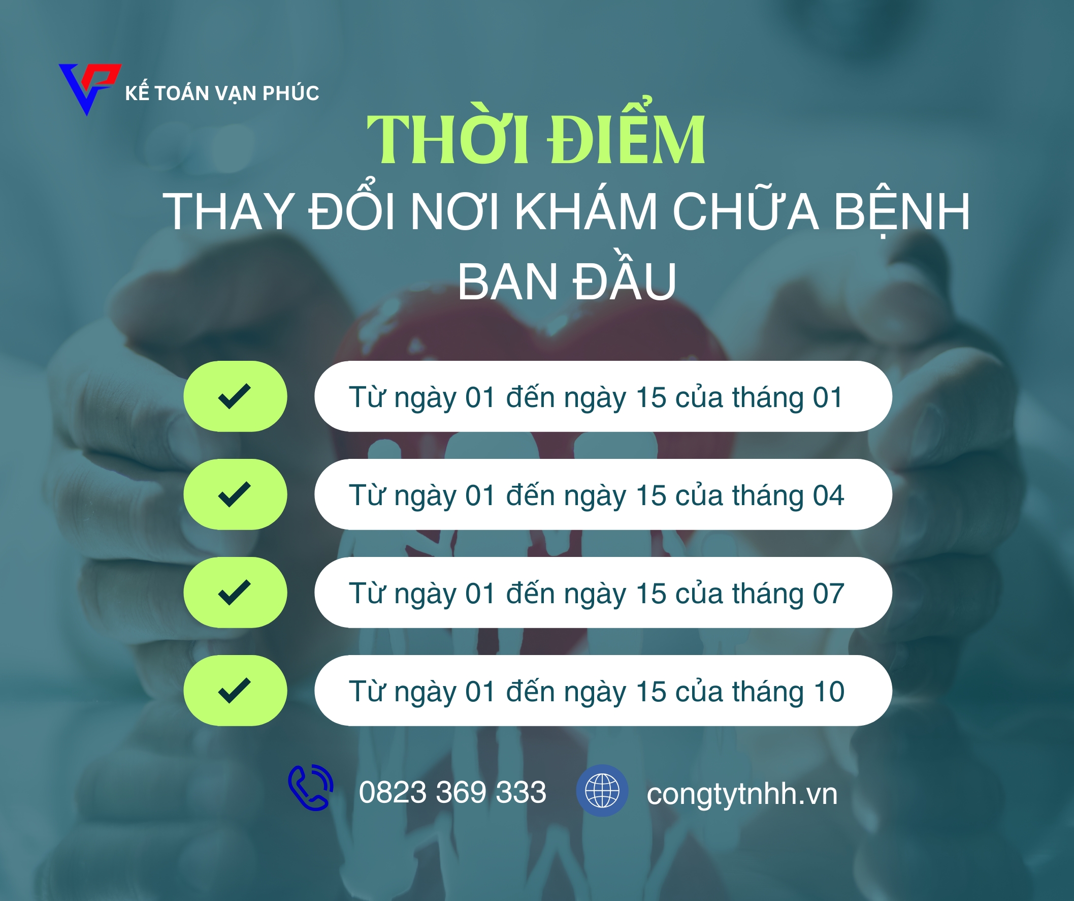 Thời điểm thay đổi nơi khám chữa bệnh ban đầu