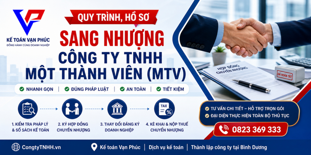 sang nhượng công ty TNHH MTV - Kế toán Vạn Phúc - Dịch vụ kế toán tại Bình Dương