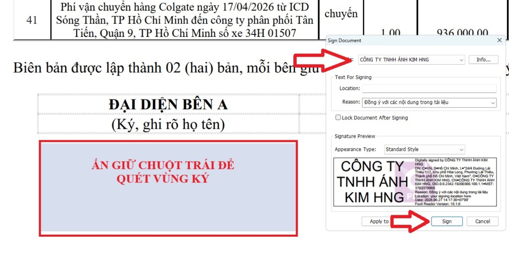 Cách ký số trên file pdf - Kế toán Vạn Phúc