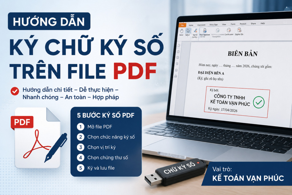 Cách ký số trên file pdf - Kế toán Vạn Phúc