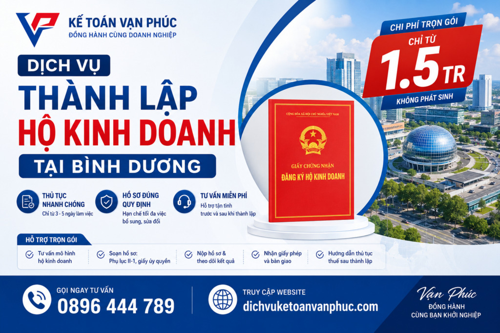 Dịch vụ thành lập hộ kinh doanh tại Bình Dương - kế toán Vạn Phúc