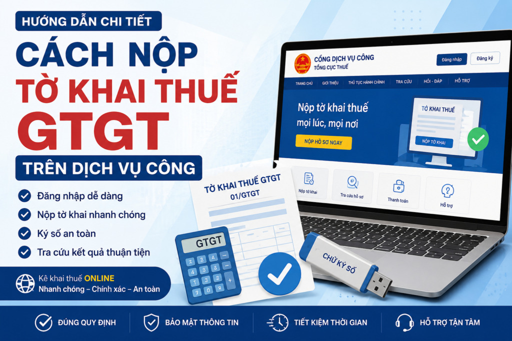 Cách nộp tờ khai thuế GTGT trên dịch vụ công - Kế toán Vạn Phúc