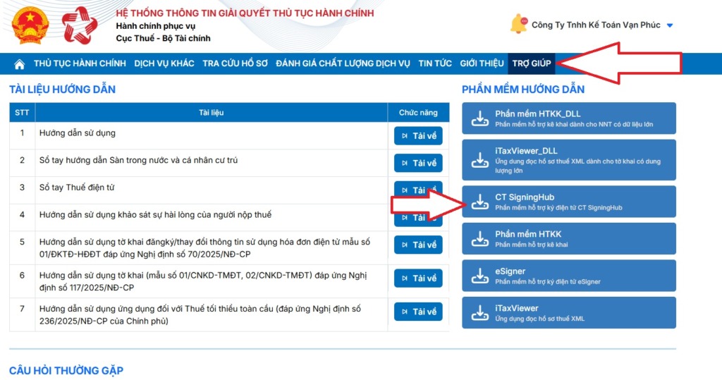 cách nộp tờ khai thuế gtgt trên dịch vụ công - Kế toán Vạn Phúc