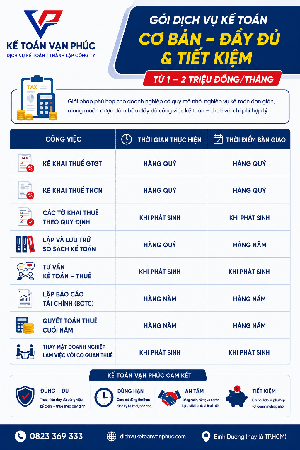 bảng giá dịch vụ kế toán thuế trọn gói - Kế toán Vạn Phúc